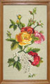 Flower motif (triptych), satin stitch