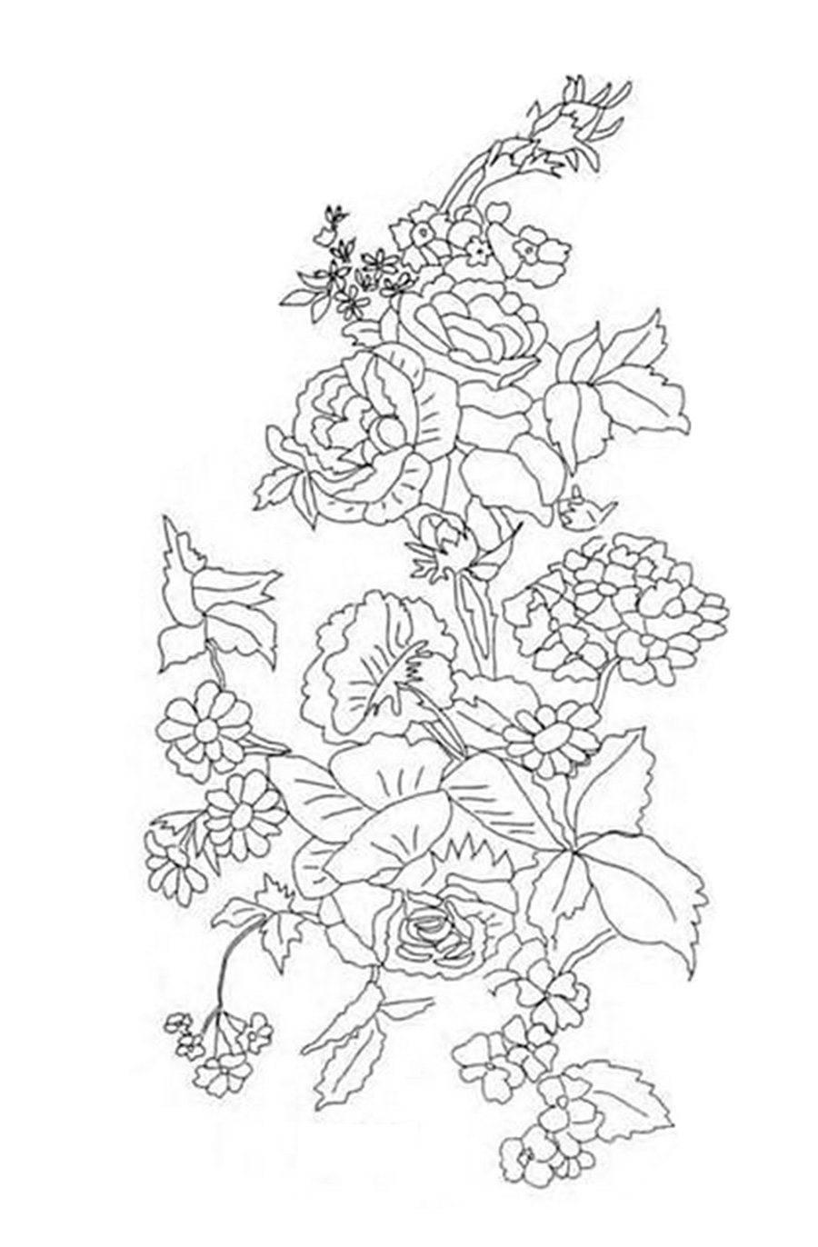 Flower motif, triptych, part 1