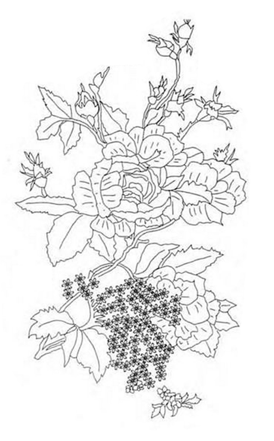 Flower motif, triptych, part 2